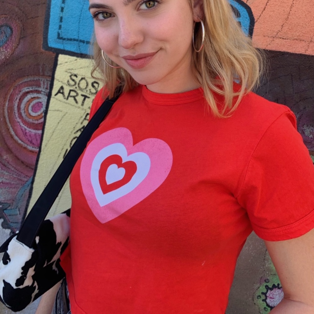 Red powerpuff heart top ❤️